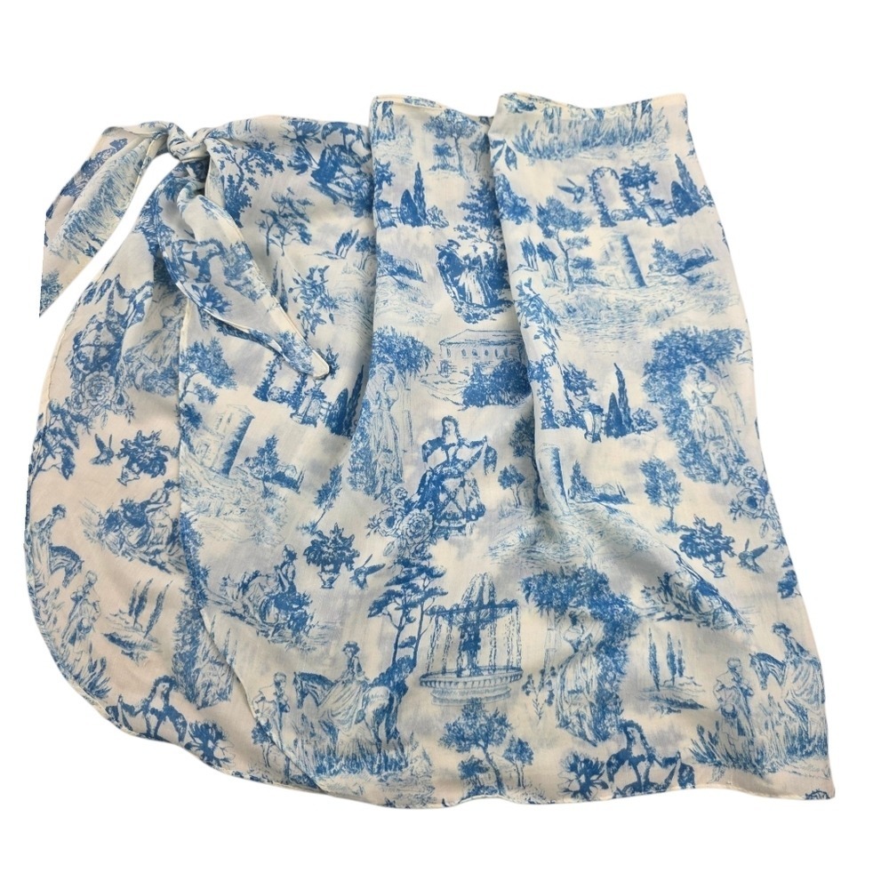 Gianni Bini Blue and White Toile Print Swim Coverup Surong One Size